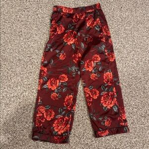 INC International Concepts Floral Pajama Pants - Red and Black